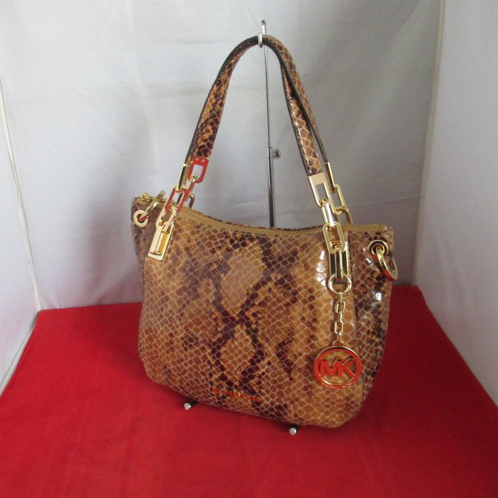 Michael Kors Brooke Medium Embossed Python Leathe… - image 5